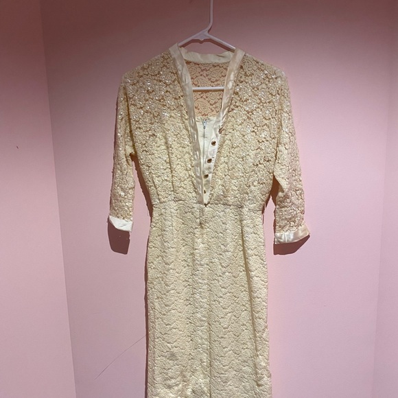 Vintage knit sequin 60s dress - Picture 3 of 6